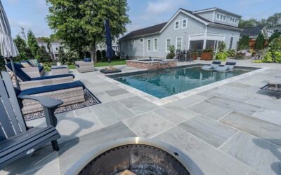 Outdoor living space in Nashville featuring a pool and patio.